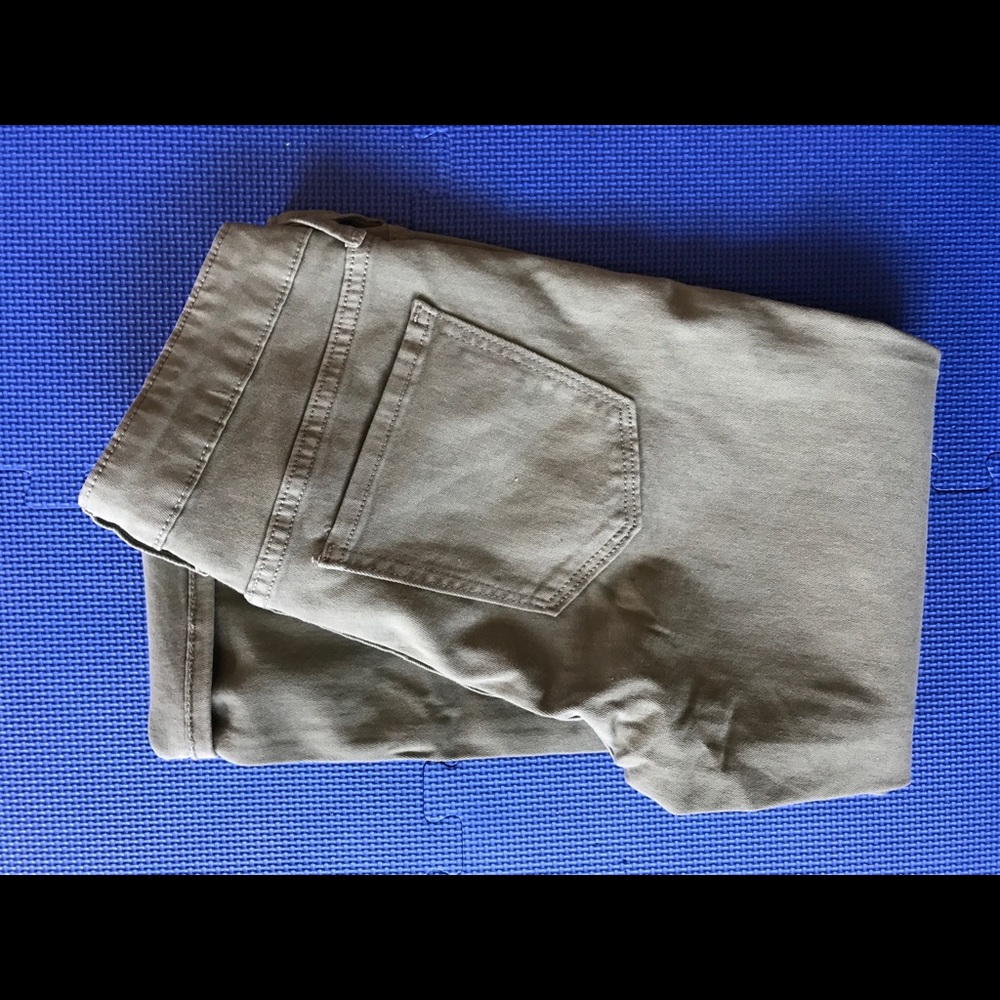 Army green jean capris